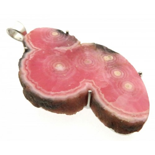 Rhodochrosite Gemstone Sterling Silver Pendant 02